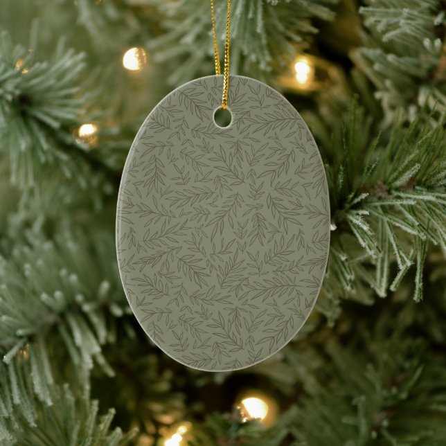 Serene Sage Green | Deep Forest Calm Tone-on-Tone  Ceramic Ornament (Tree)