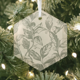 Serene Sage Green | Rustic Vine Charm Cottagecore Glass Ornament