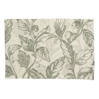 Serene Sage Green | Rustic Vine Charm Cottagecore  Pillow Case