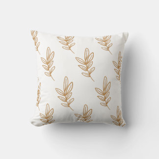 Serene Sage Leaf Organic Botanical Art Throw Pillow