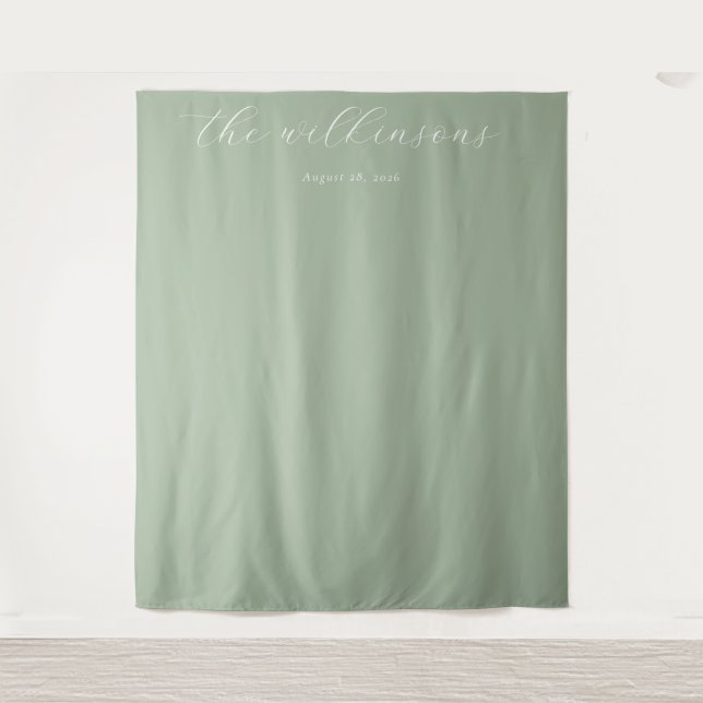 Serene Sage Minimalist Calligraphy Tapestry (Front)