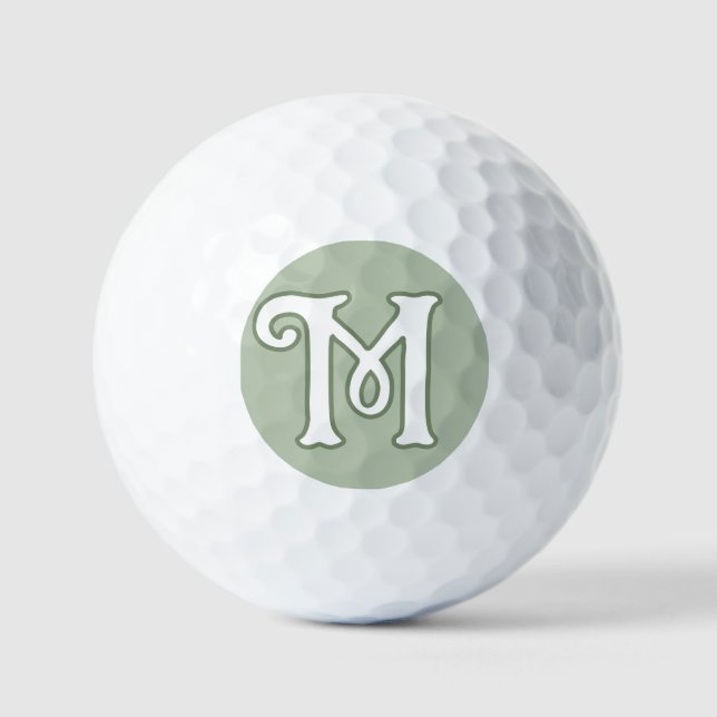 Serene Sage Monogram Golf Balls (Front)