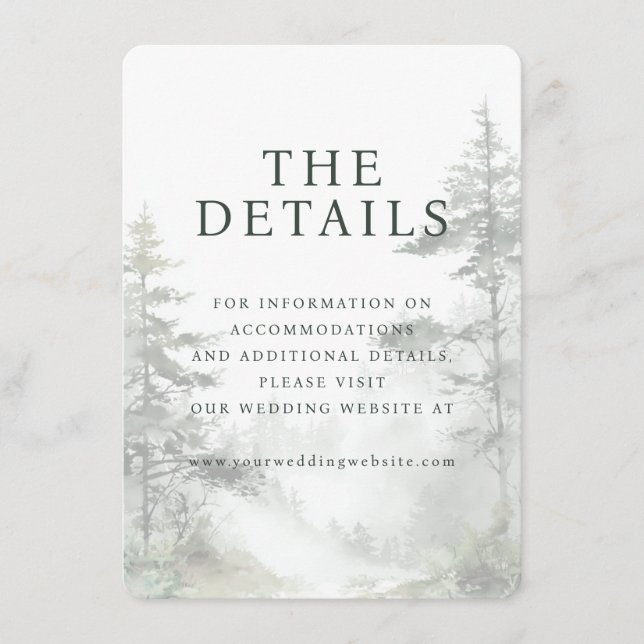 Serene Sage Watercolor Trees Enclosure Card (Front)