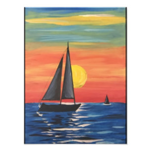 Serene Sails at Sunset Photo Print