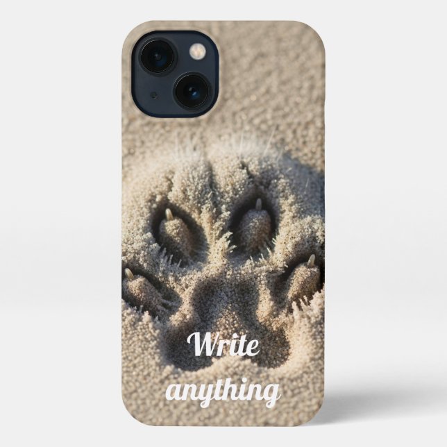 Serene Sandy Feline Paw Print Phone Case (Back)