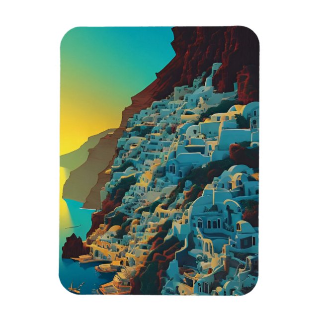 Serene Santorini  Magnet (Vertical)