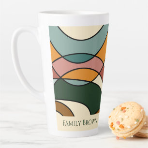 Serene Savanna Gentle Abstract Earthy Family Name Latte Mug