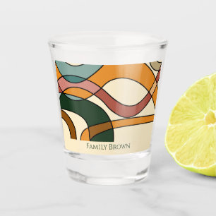 Serene Savanna Gentle Abstract Earthy Family Name Shot Glass
