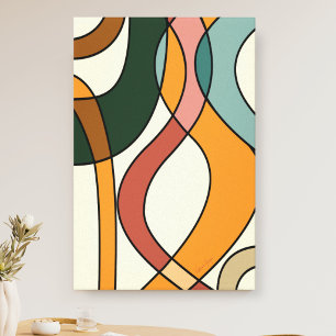 Serene Savanna Gentle Abstract Mid-Century Canvas Print