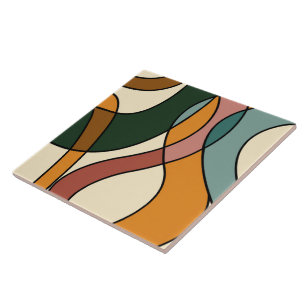 Serene Savanna Gentle Abstract Modern Earthy Ceramic Tile