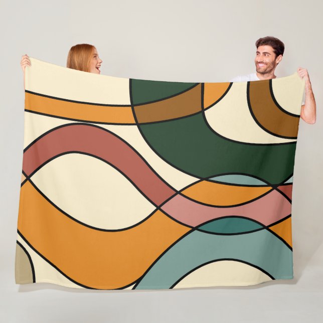 Serene Savanna Gentle Abstract Modern Earthy  Fleece Blanket (In Situ)