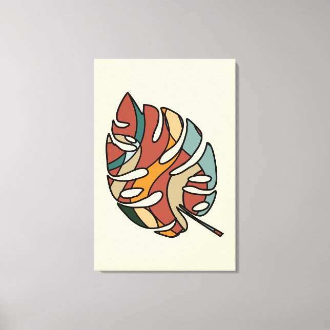 Serene Savanna Kind Leaf Abstract Modern Art Canvas Print (Front)