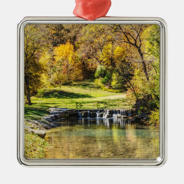 Serene Scene At Dogwood Creek Metal Ornament (Front)