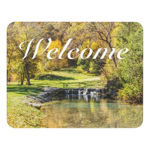 Serene Scene At Dogwood Creek Welcome Door Sign