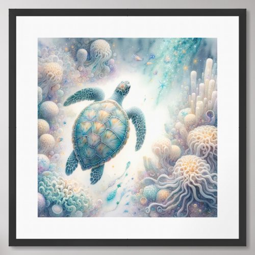Serene Sea Turtle Art Prints