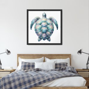 Serene Sea Turtle Painting Framed Art