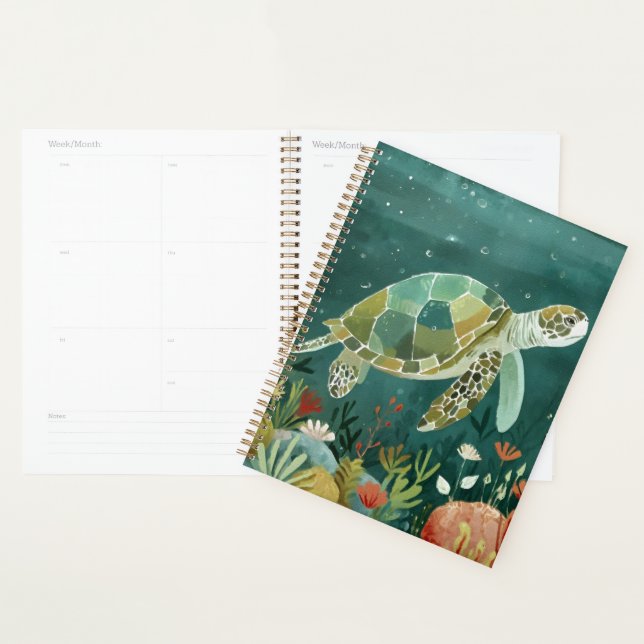 Serene Sea Turtle: Underwater Oasis Planner (Display)