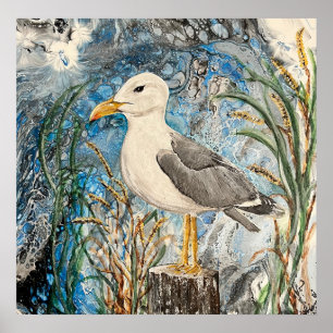 Serene Seagull Print
