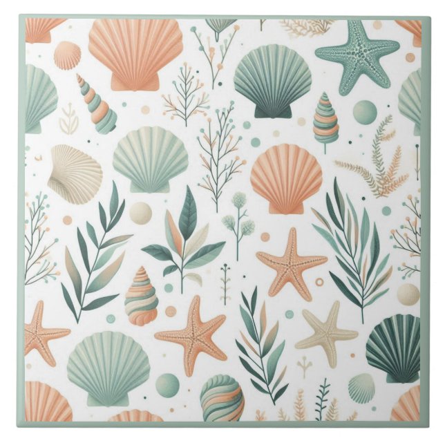 Serene Sealife Ceramic Tile (Front)