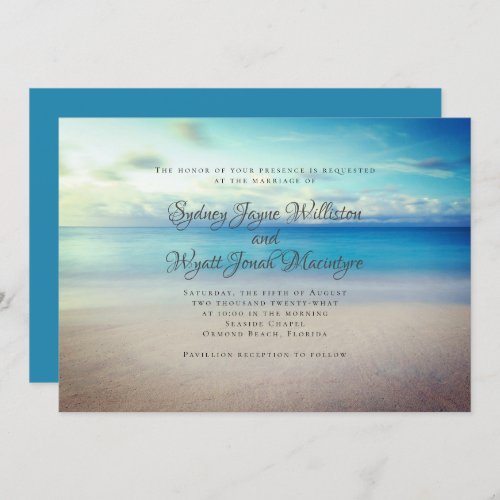 Serene Seaside Marriage Ceremony Invite Template