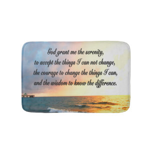 SERENE SERENITY PRAYER SUNRISE PHOTO DESIGN BATHROOM MAT