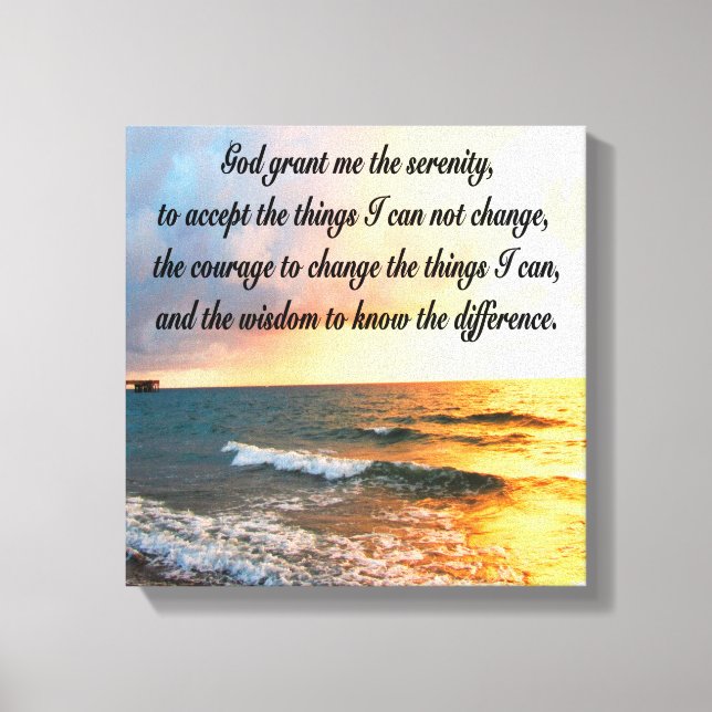 SERENE SERENITY PRAYER SUNRISE PHOTO DESIGN CANVAS PRINT (Front)