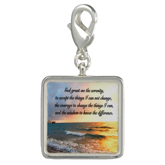 SERENE SERENITY PRAYER SUNRISE PHOTO DESIGN CHARM (Front)
