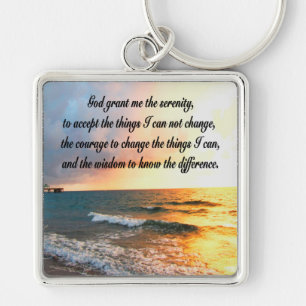 SERENE SERENITY PRAYER SUNRISE PHOTO DESIGN KEYCHAIN