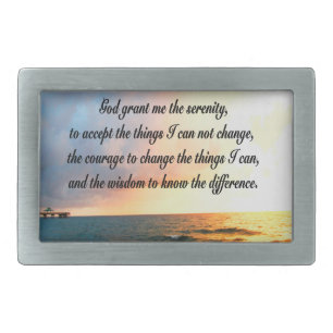 SERENE SERENITY PRAYER SUNRISE PHOTO DESIGN RECTANGULAR BELT BUCKLE