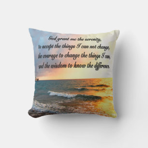 SERENE SERENITY PRAYER SUNRISE PHOTO DESIGN THROW PILLOW