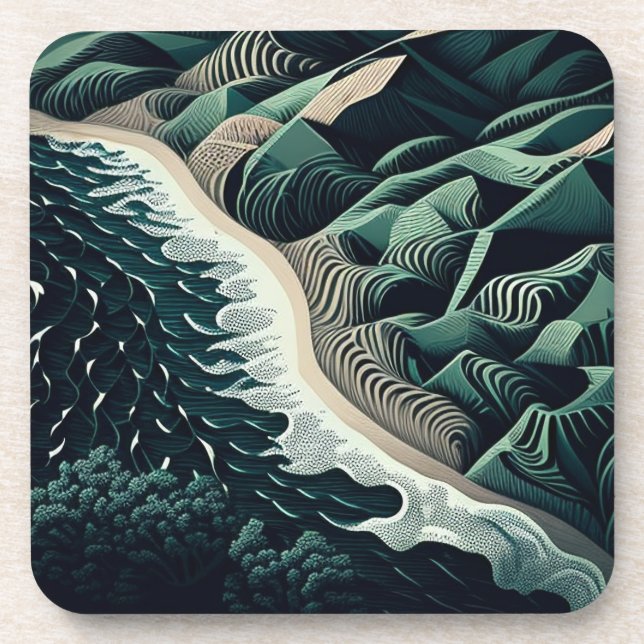 Serene Shores Beverage Coaster (Front)