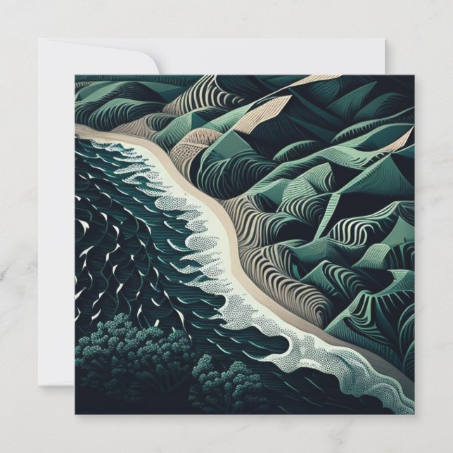 Serene Shores Note Card (Front)