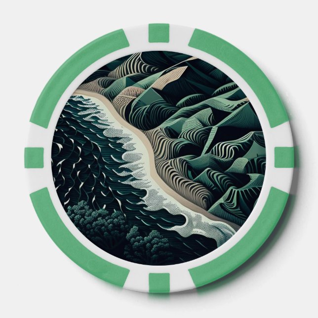 Serene Shores Poker Chips (Front)