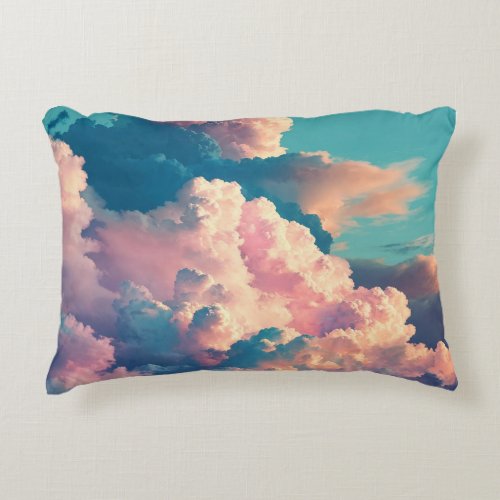 Serene Skies Pastel Clouds Art Pillow Accent Pillow