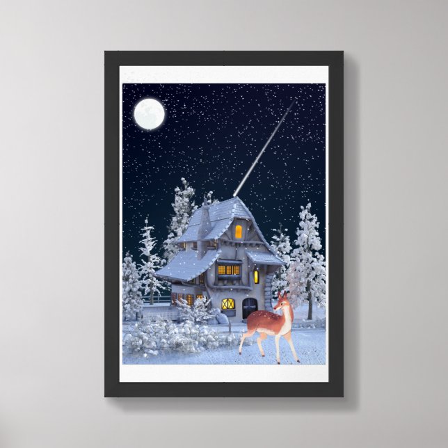  Serene Snowy Wall Decor (Framed Front)