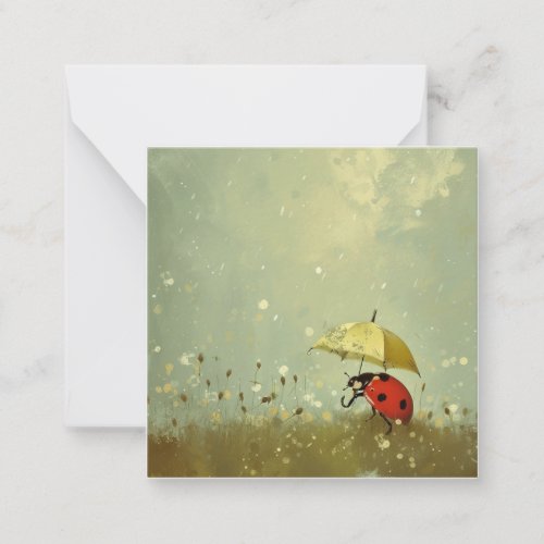 Serene  Sophisticated Minimalist Ladybug Note Card