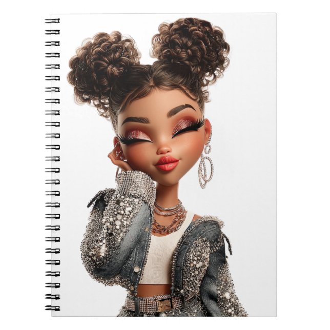 Serene Sparkle Muse Spiral Photo Notebook (Front)