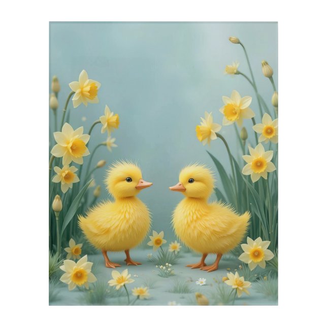 Serene Spring Ducklings Nursery Decor (Front)