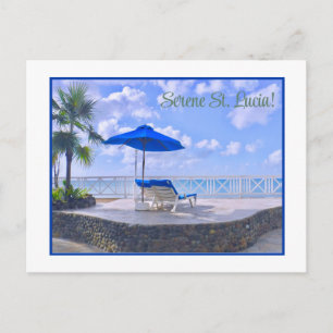 SERENE ST. LUCIA/CHAISE BY THE SEA POSTCARD