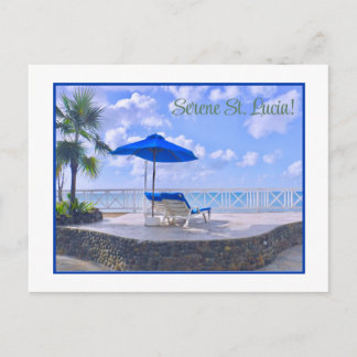 SERENE ST. LUCIA/CHAISE BY THE SEA POSTCARD