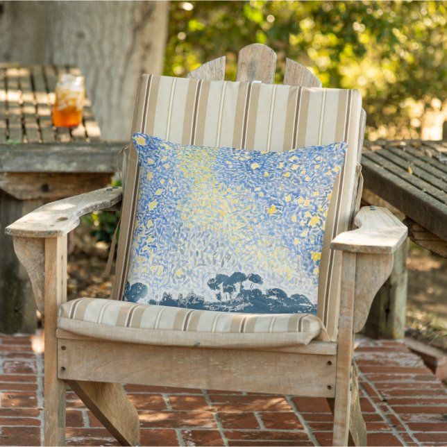 Serene Starry Landscape Pillow (Chair)