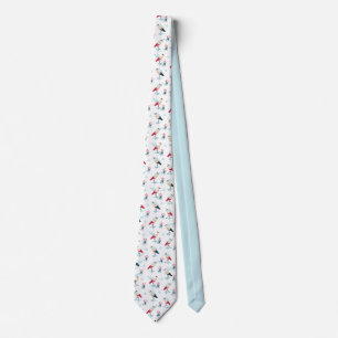 Serene Stork Sanctuary - Elegant Pond Scene Neck Tie