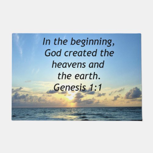SERENE SUNRISE GENESIS 11 PHOTO SCRIPTURE DOORMAT