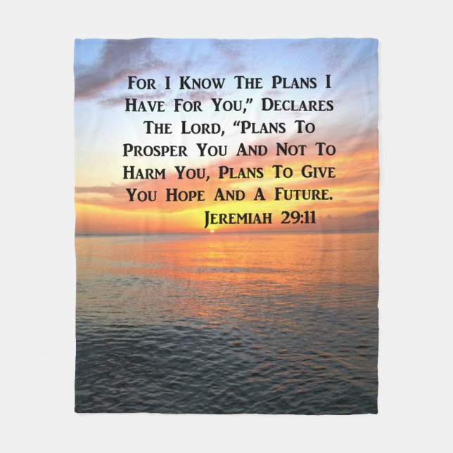 SERENE SUNRISE JEREMIAH 29:11 BIBLE VERSE FLEECE BLANKET (Front)