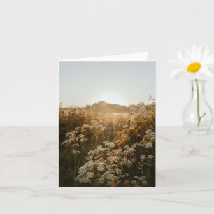 Serene sunrise meadow card
