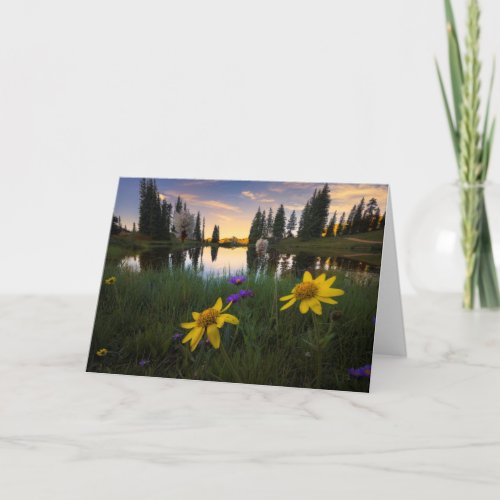 Serene Sunrise over a Colorado Pond Card