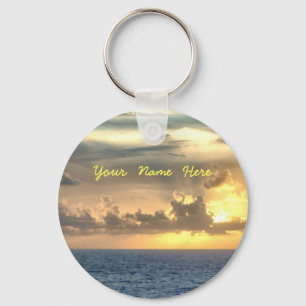 Serene Sunrise Personalized Keychain