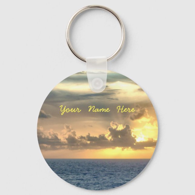 Serene Sunrise Personalized Keychain (Front)