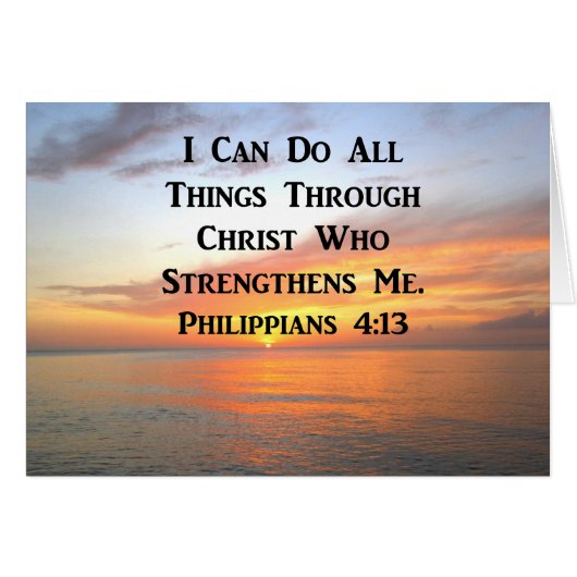 SERENE SUNRISE PHILIPPIANS 4:13 PHOTO SCRIPTURE CARDS (Front Horizontal)