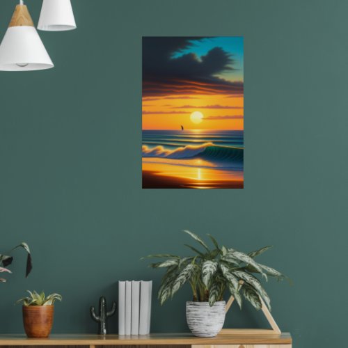  Serene Sunset Beach a masterpiece Poster